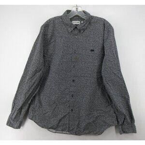 Lacoste Shirt 16 1/2 Button Down Slim Fit Geometric Dot AOP Large *